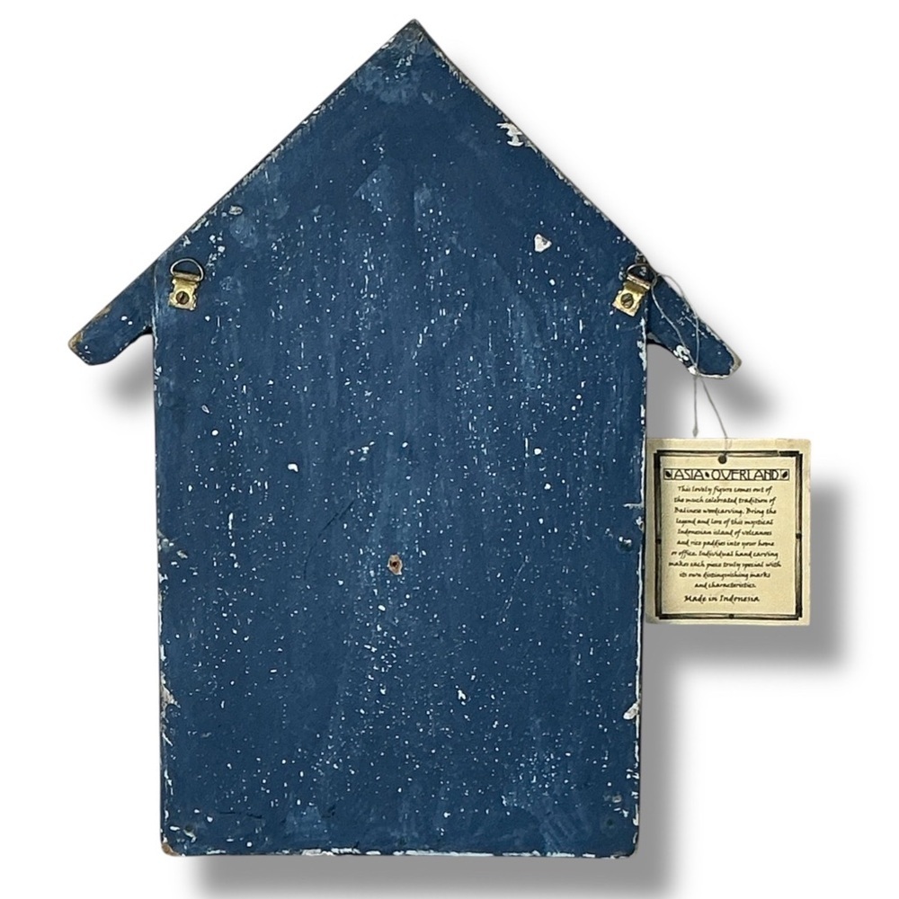 Nautical Boathouse Key Holder Wood Wall Decor or Freestand Rustic Blue White - Picture 10 of 16